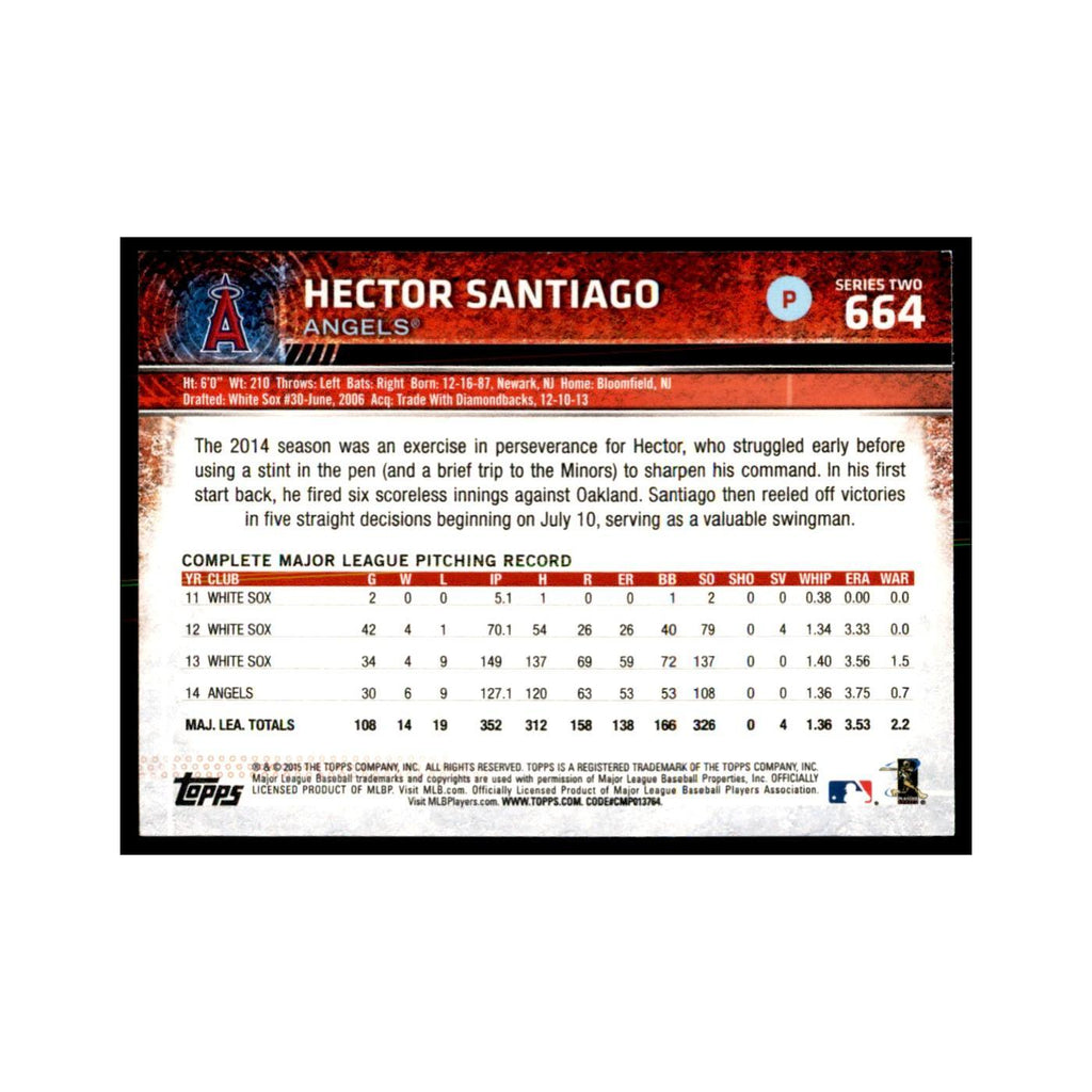 Hector Santiago 2015 Topps #664 Baseball Cards Baseball Card NM
