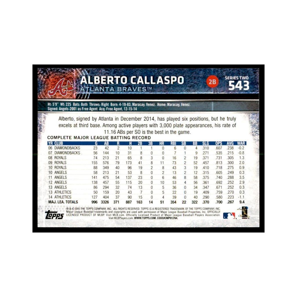 Alberto Callaspo 2015 Topps #543 Baseball Cards Baseball Card NM