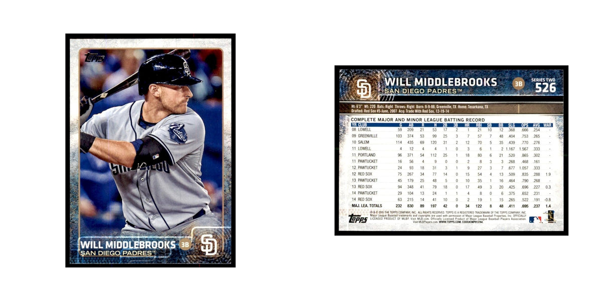 Will Middlebrooks 2015 Topps #526 Baseball Cards Baseball Card NM