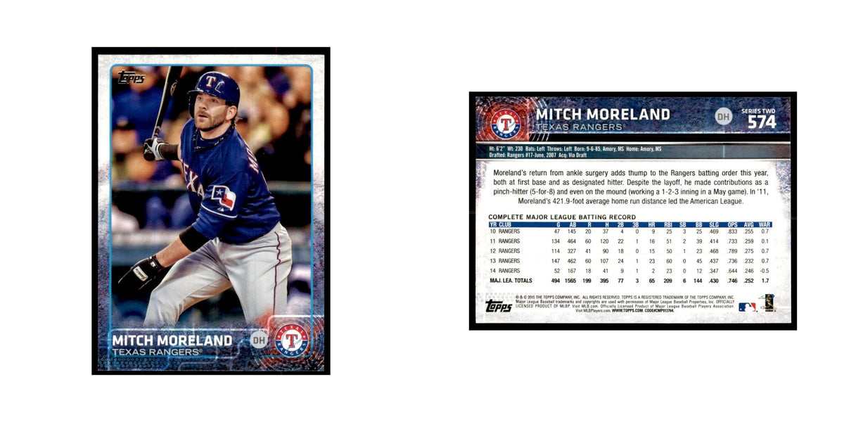 Mitch Moreland 2015 Topps #574 Baseball Cards Baseball Card NM