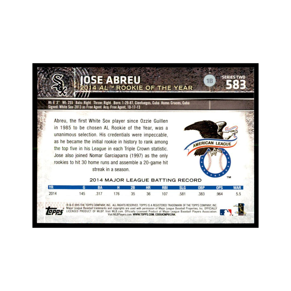 Jose Abreu 2015 Topps #583 Baseball Cards Baseball Card NM