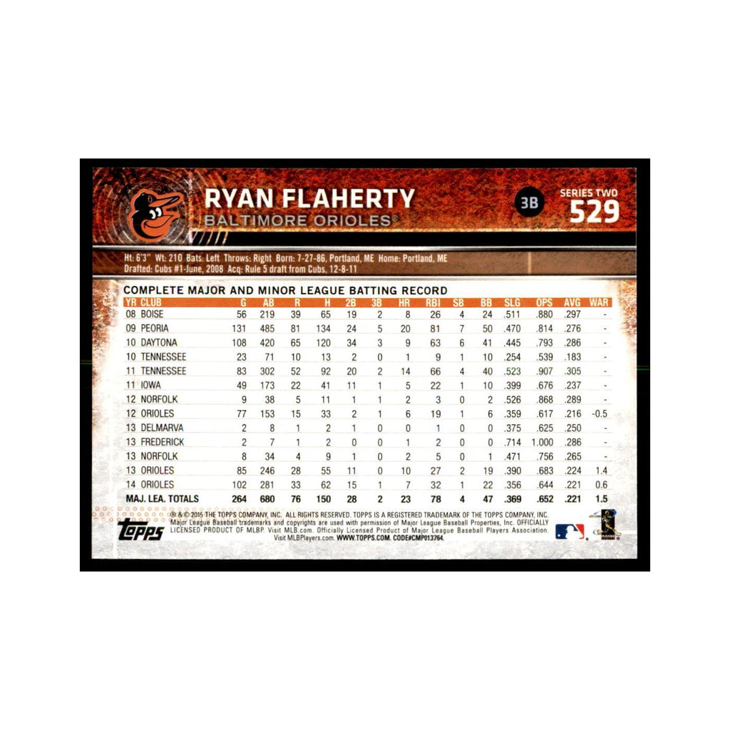 Ryan Flaherty 2015 Topps #529 Baseball Cards Baseball Card NM