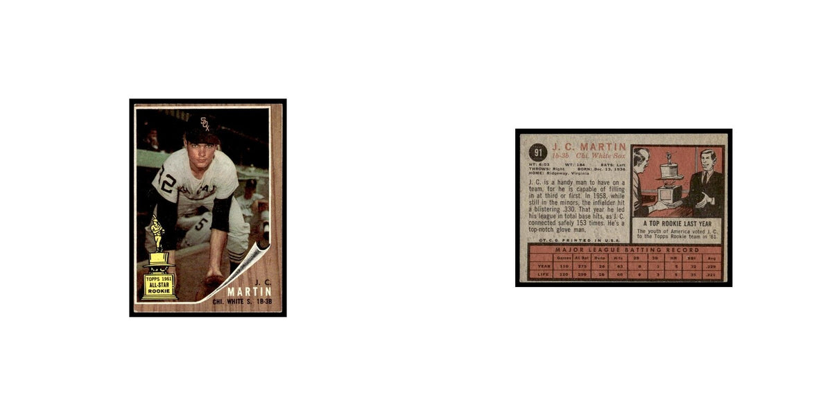 J.C. Martin Rookie 1962 Topps #91 Chicago White Sox Baseball Card VG