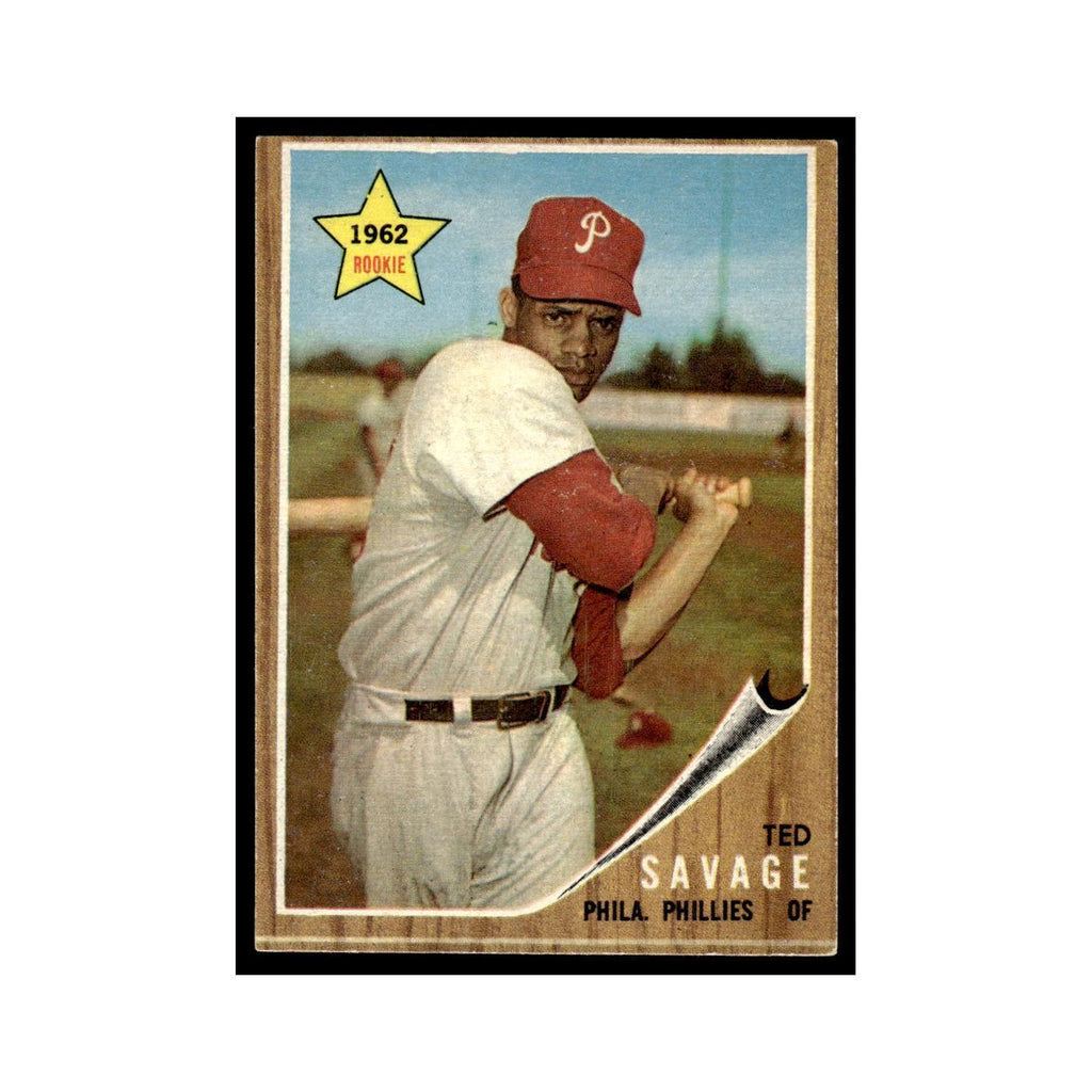 Ted Savage Rookie 1962 Topps #104 Philadelphia Phillies Baseball Card VG