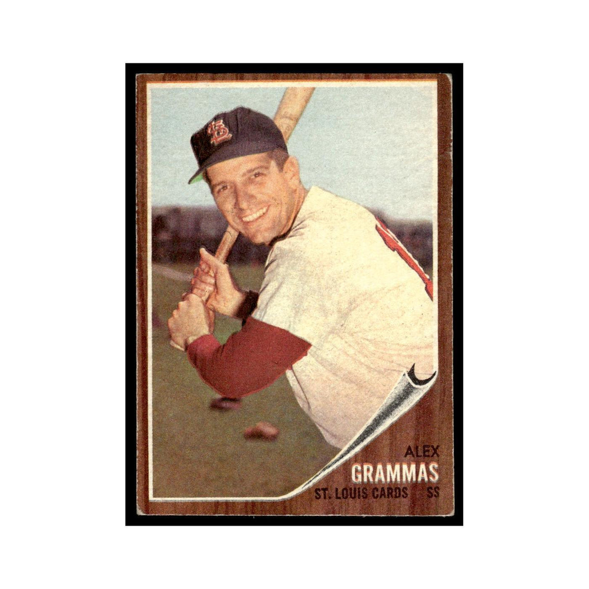 Alex Grammas 1962 Topps (Damaged) #223 St. Louis Cardinals Baseball Card Poor
