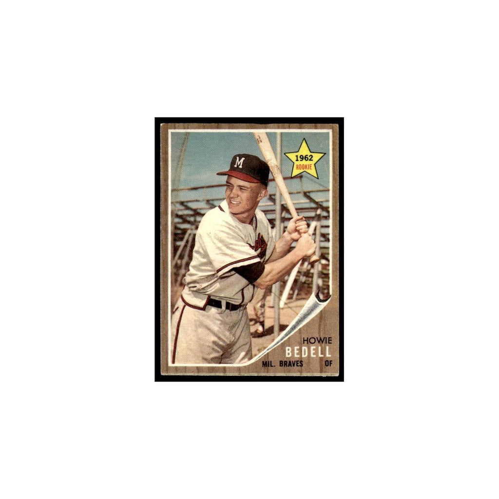Howie Bedell Rookie 1962 Topps #76 Milwaukee Braves Baseball Card VG