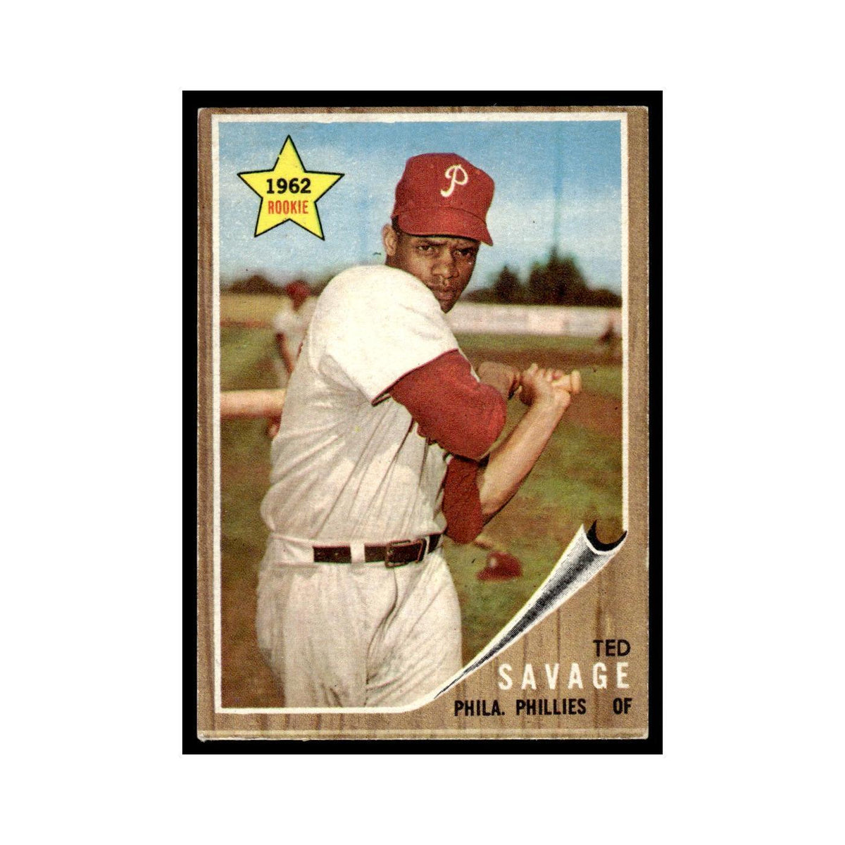 Ted Savage Rookie 1962 Topps #104 Philadelphia Phillies Baseball Card VG