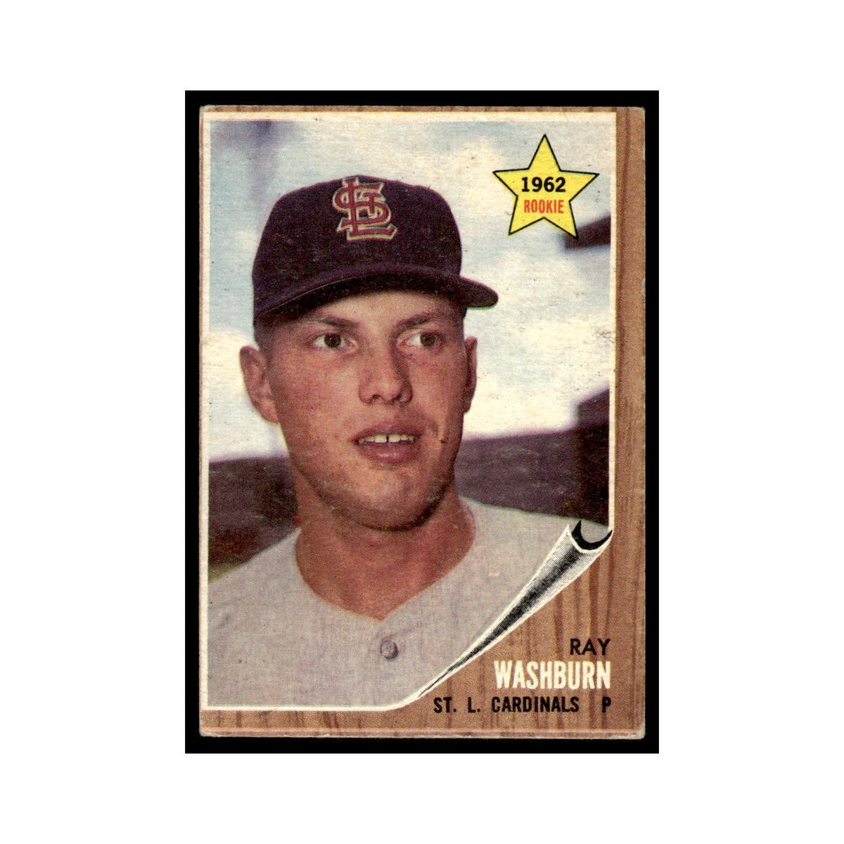 Ray Washburn Rookie 1962 Topps #19 St. Louis Cardinals Baseball Card VG