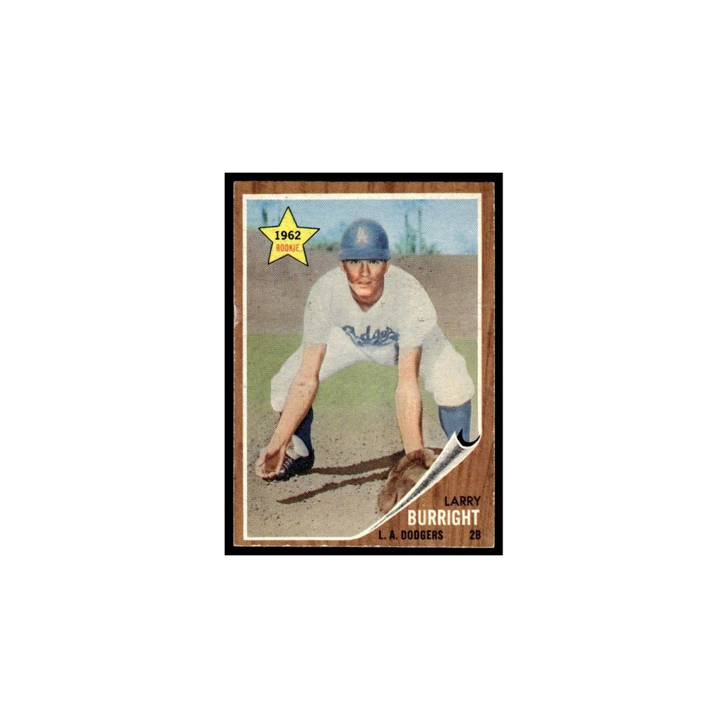 Larry Burright Rookie 1962 Topps #348 Los Angeles Dodgers Baseball Card VG