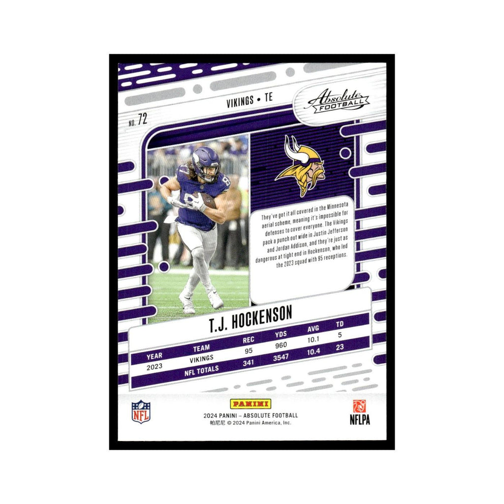 T.J. Hockenson 2024 Panini Absolute #72 Minnesota Vikings Football Card NM