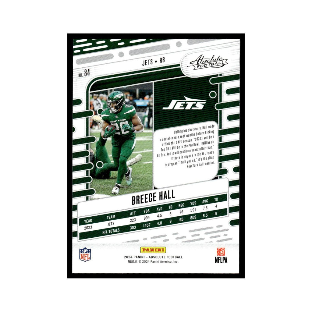 Breece Hall 2024 Panini Absolute #84 New York Jets Football Card NM