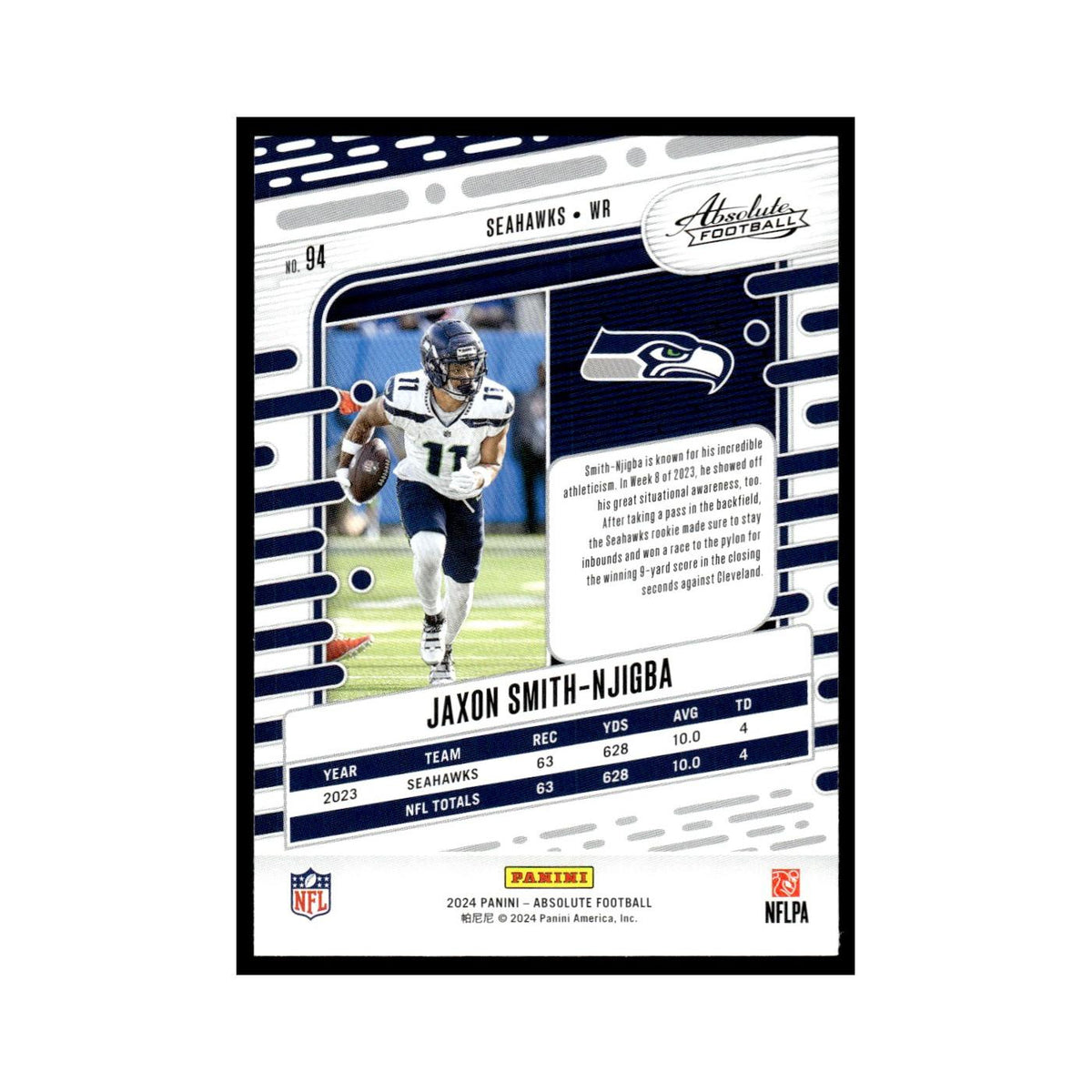 Jaxon Smith-Njigba 2024 Panini Absolute #94 Seattle Seahawks Football Card NM