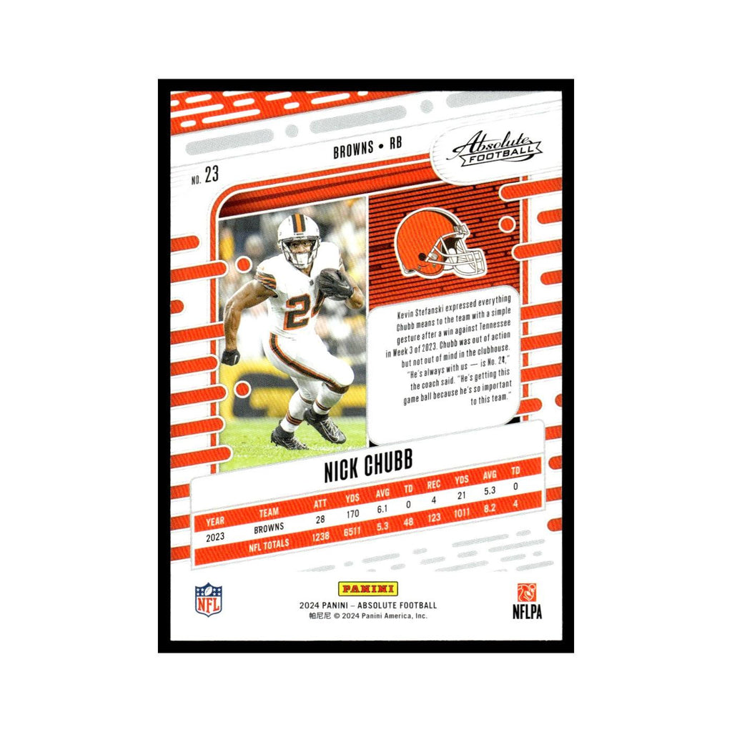 Nick Chubb 2024 Panini Absolute #23 Cleveland Browns Football Card NM