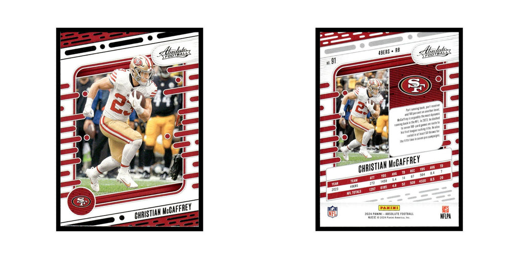 Christian McCaffrey 2024 Panini Absolute #91 San Francisco 49ers NM