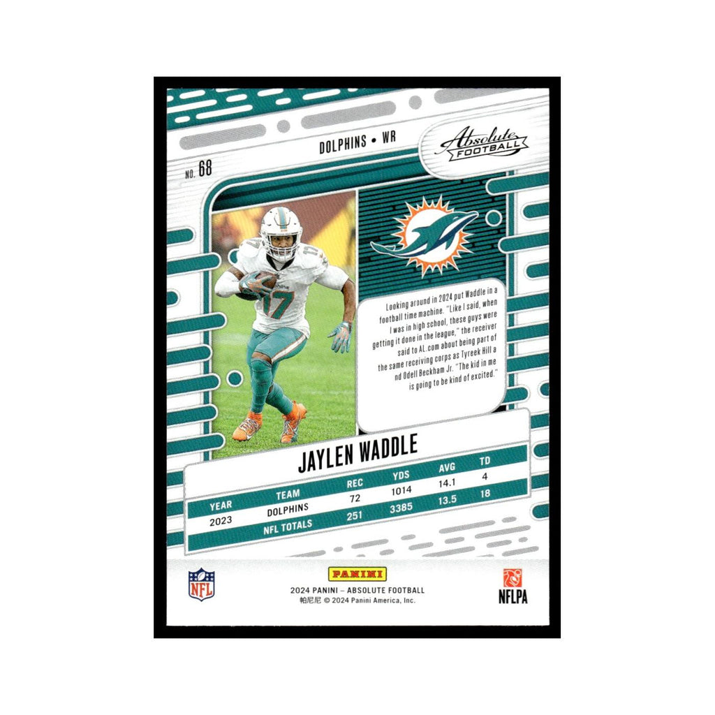 Jaylen Waddle 2024 Panini Absolute #68 Miami Dolphins Football Card NM
