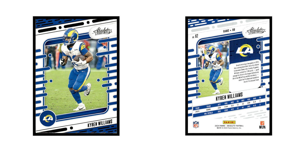 Kyren Williams 2024 Panini Absolute #62 Los Angeles Rams Football Card NM