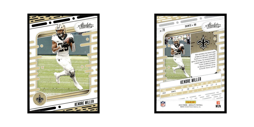Kendre Miller 2024 Panini Absolute #78 New Orleans Saints Football Card NM
