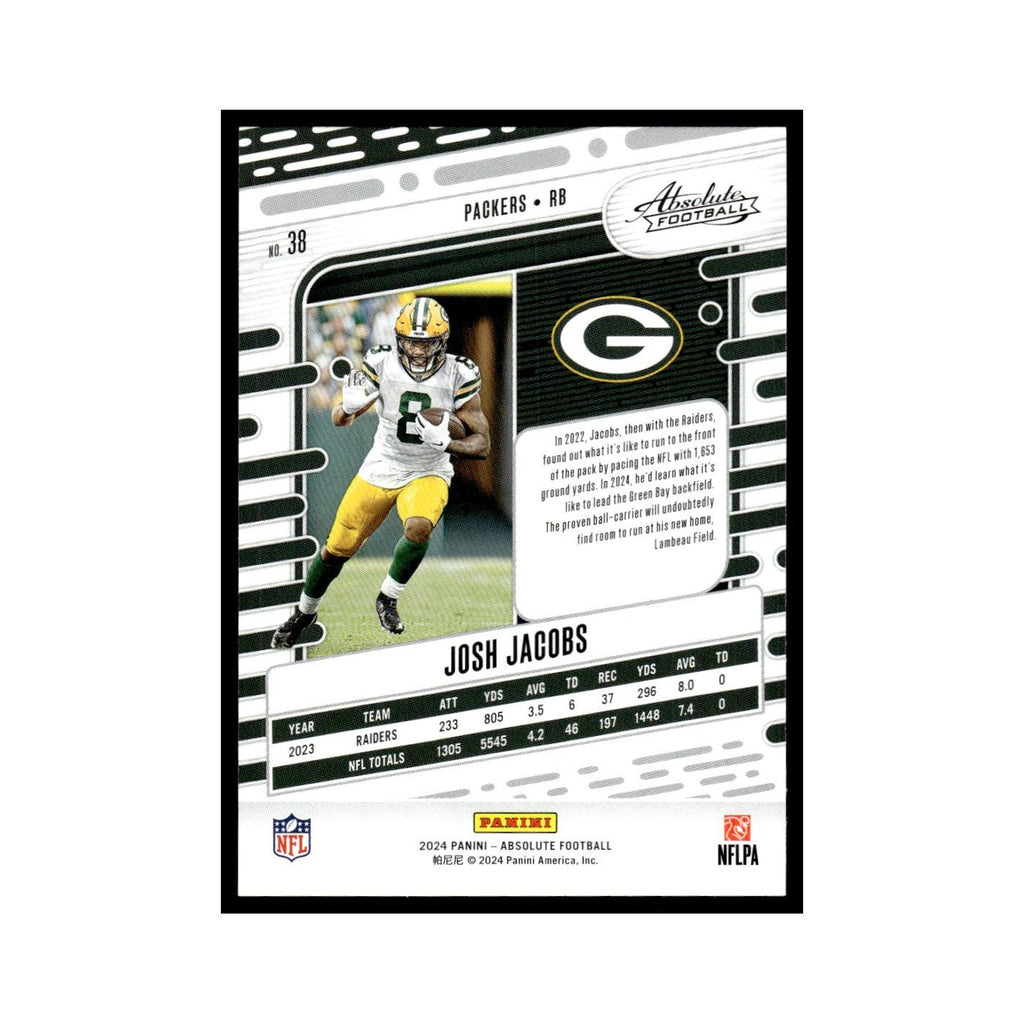 Josh Jacobs 2024 Panini Absolute #38 Green Bay Packers Football Card NM