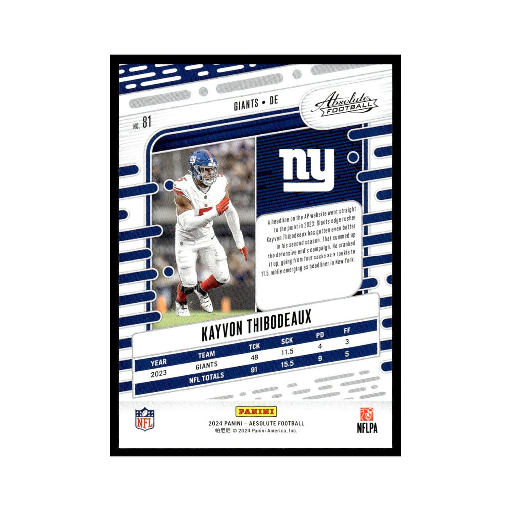Kayvon Thibodeaux 2024 Panini Absolute #81 New York Giants Football Card NM