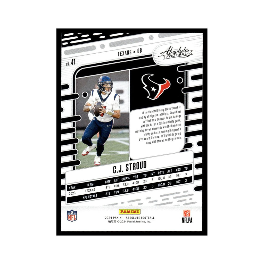 C.J. Stroud 2024 Panini Absolute #41 Houston Texans Football Card NM