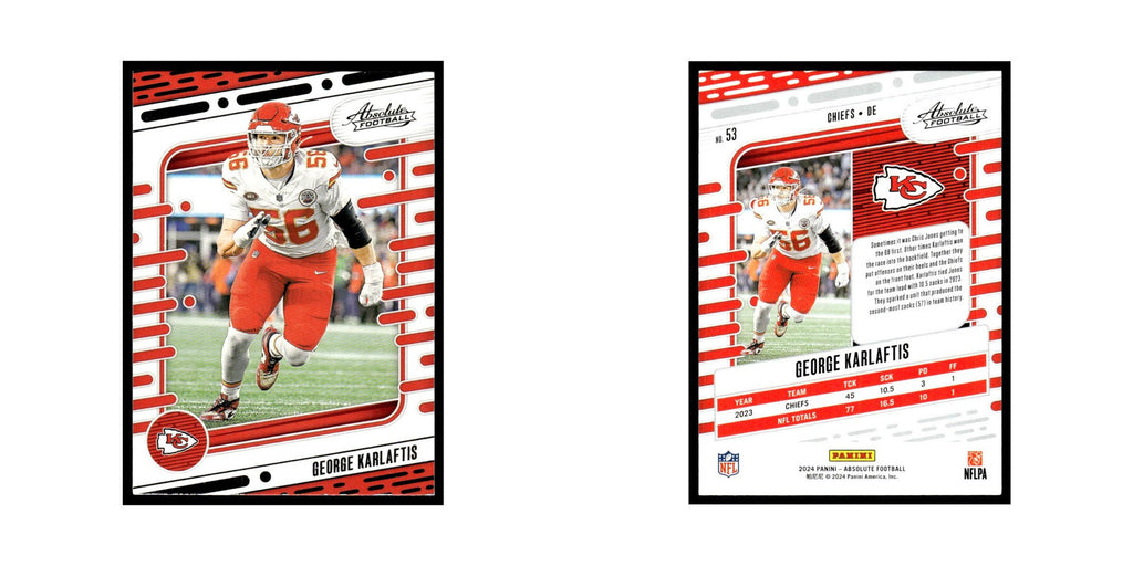 George Karlaftis 2024 Panini Absolute #53 Kansas City Chiefs Football Card NM