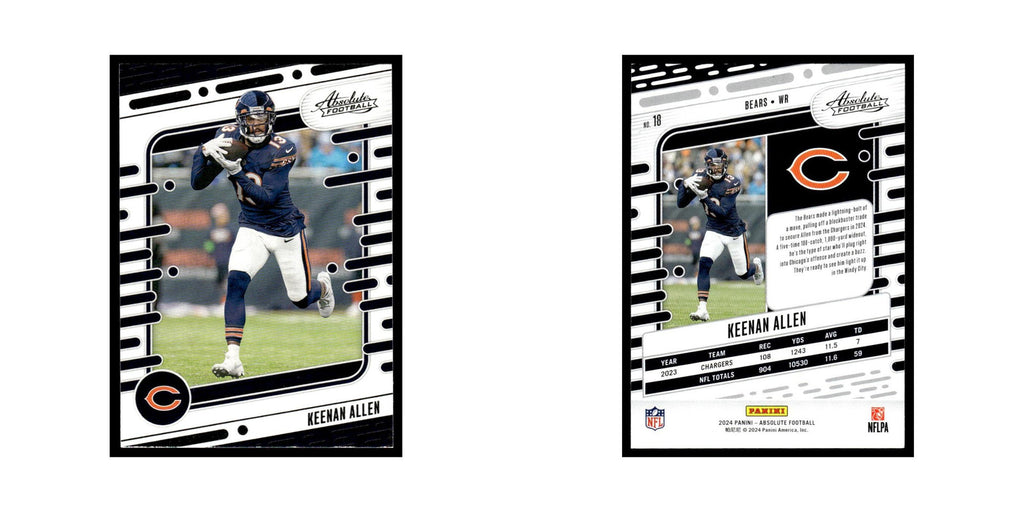 Keenan Allen 2024 Panini Absolute #18 Chicago Bears Football Card NM