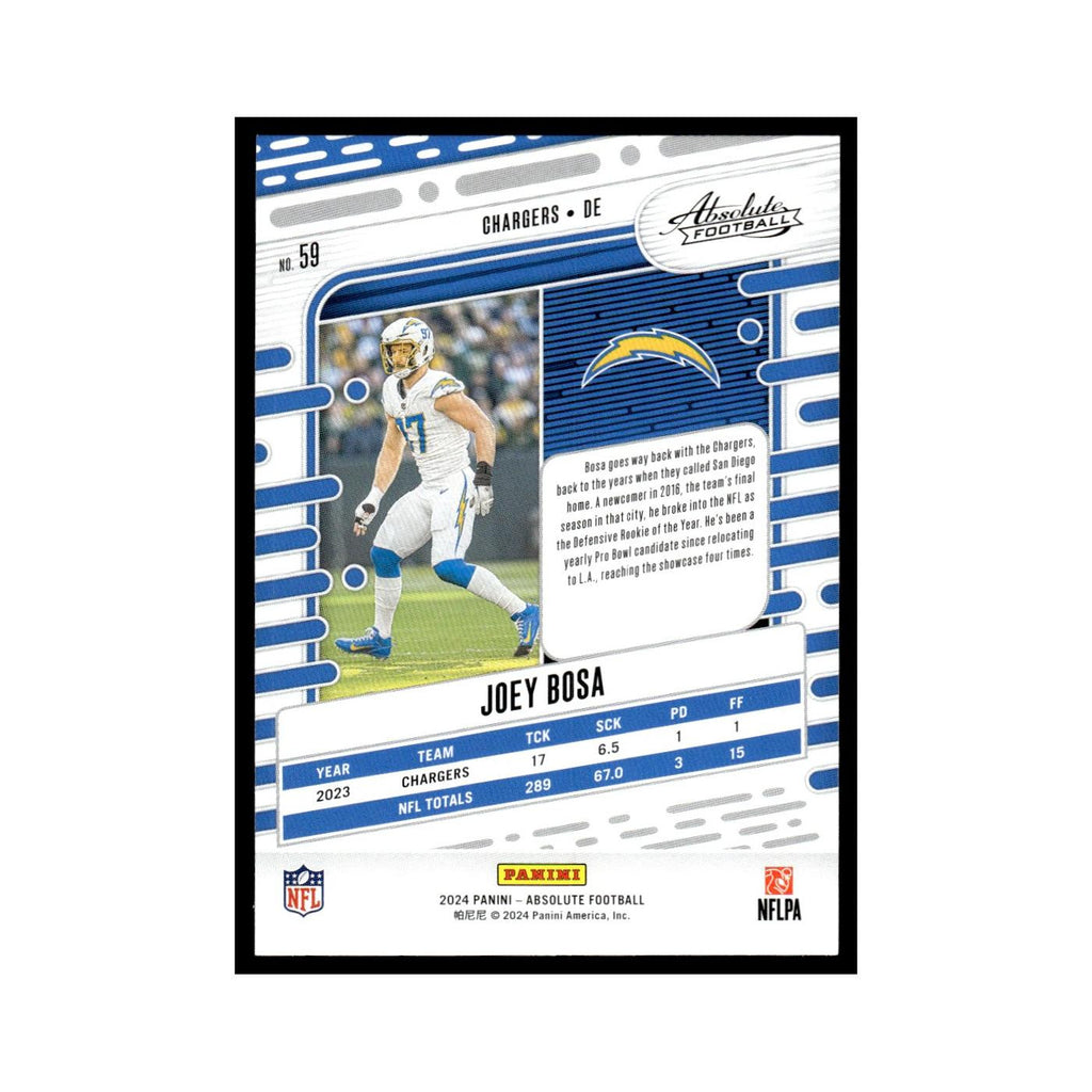 Joey Bosa 2024 Panini Absolute #59 Los Angeles Chargers Football Card NM