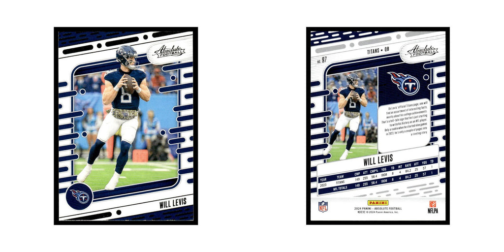 Will Levis 2024 Panini Absolute #97 Tennessee Titans Football Card NM