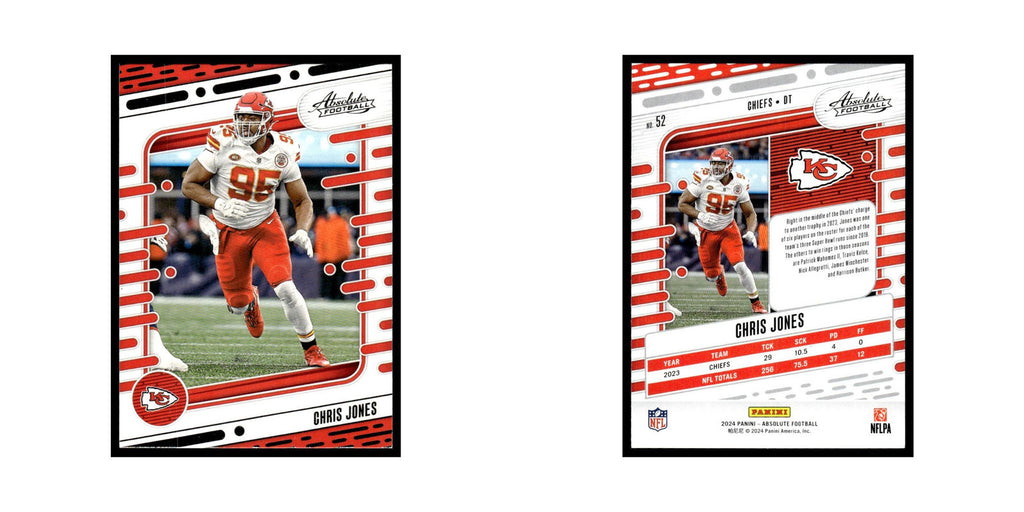Chris Jones 2024 Panini Absolute #52 Kansas City Chiefs Football Card NM