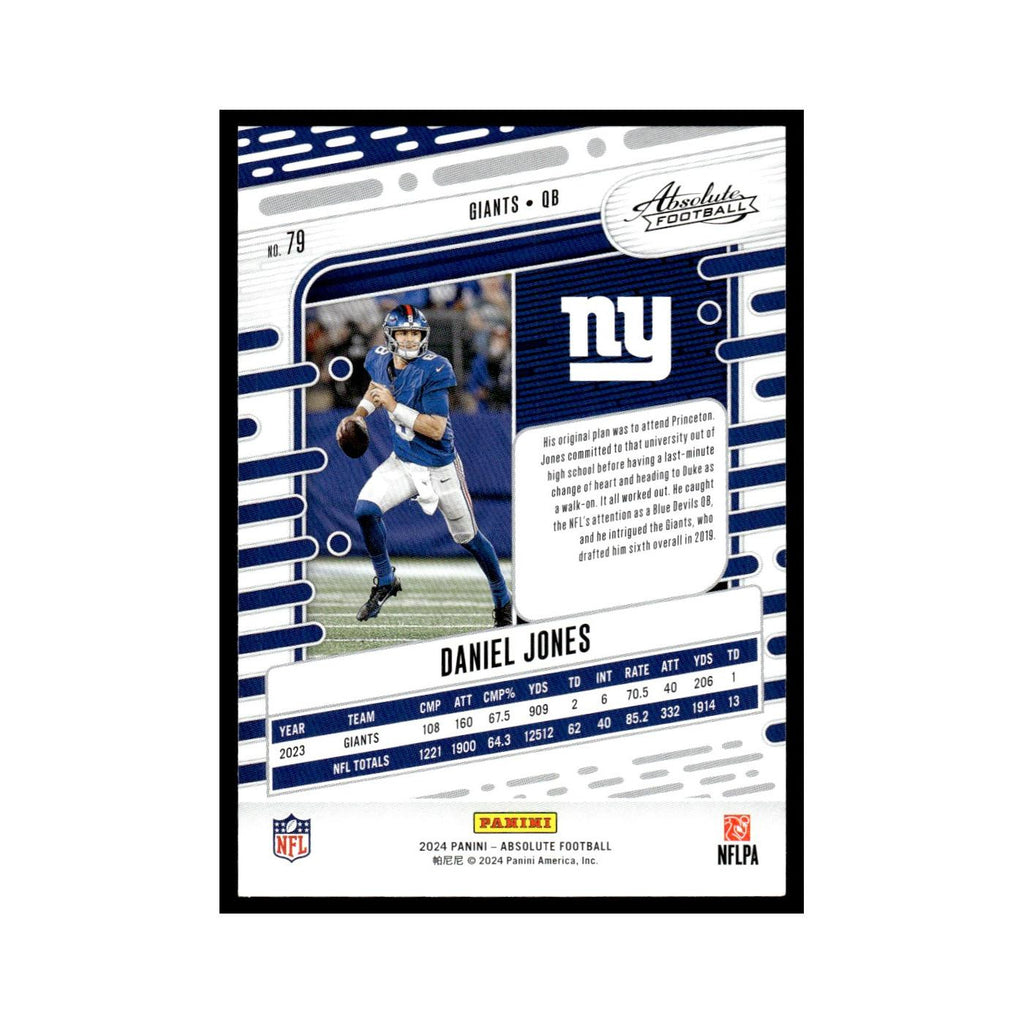Daniel Jones 2024 Panini Absolute #79 New York Giants Football Card NM