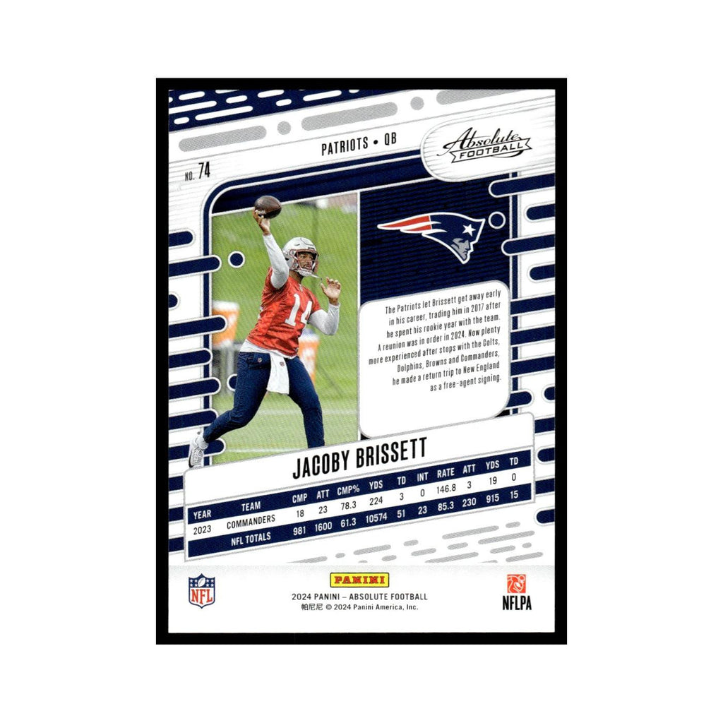 Jacoby Brissett 2024 Panini Absolute #74 New England Patriots Football Card NM