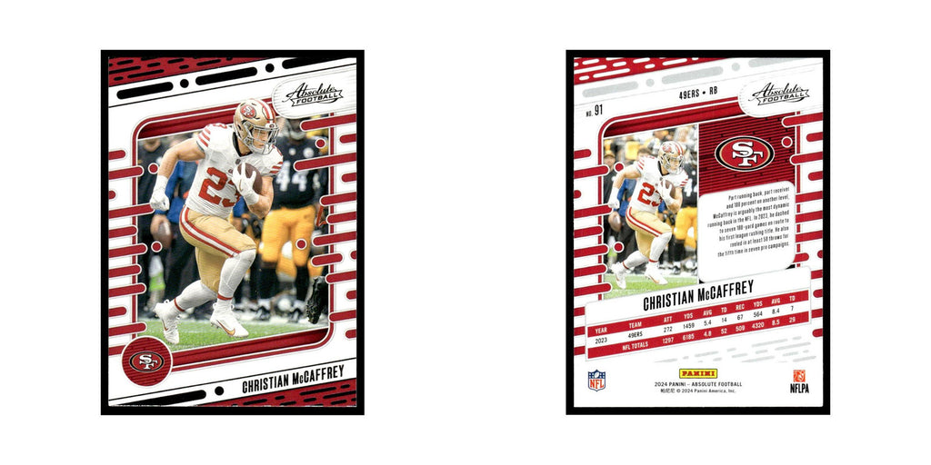 Christian McCaffrey 2024 Panini Absolute #91 San Francisco 49ers NM