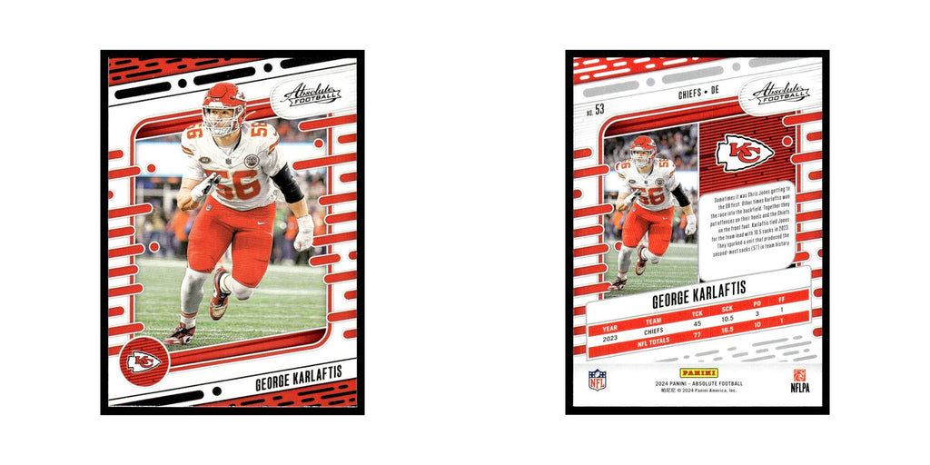 George Karlaftis 2024 Panini Absolute #53 Kansas City Chiefs Football Card NM