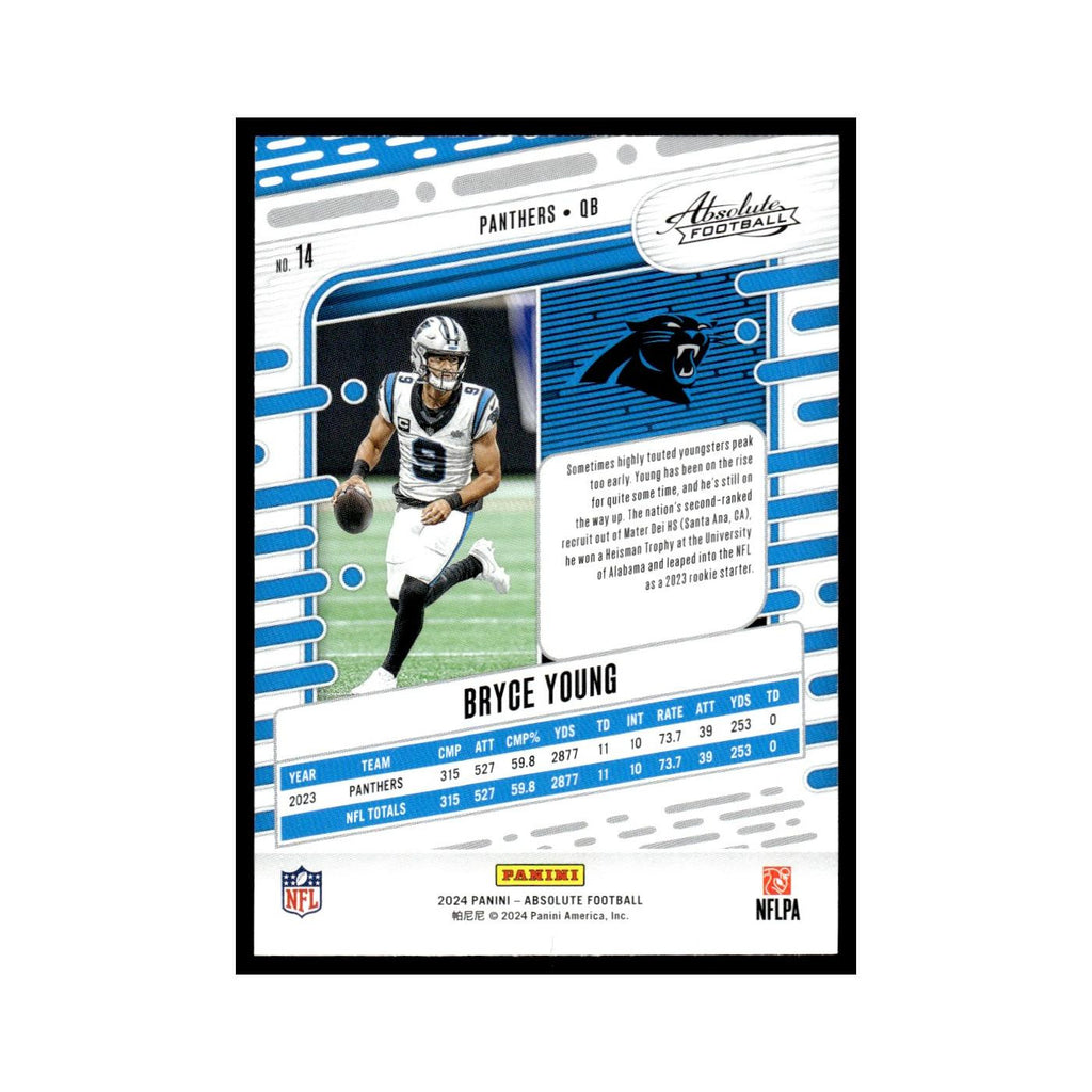 Bryce Young 2024 Panini Absolute #14 Carolina Panthers Football Card NM