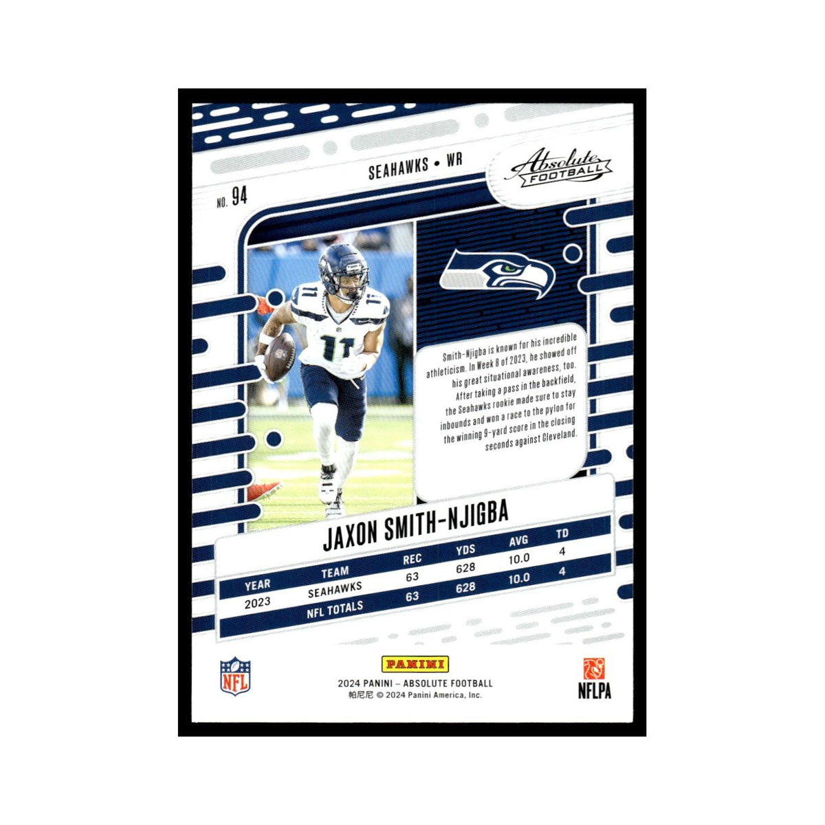 Jaxon Smith-Njigba 2024 Panini Absolute #94 Seattle Seahawks Football Card NM