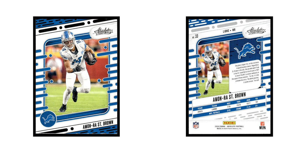 Amon-Ra St. Brown 2024 Panini Absolute #33 Detroit Lions Football Card NM