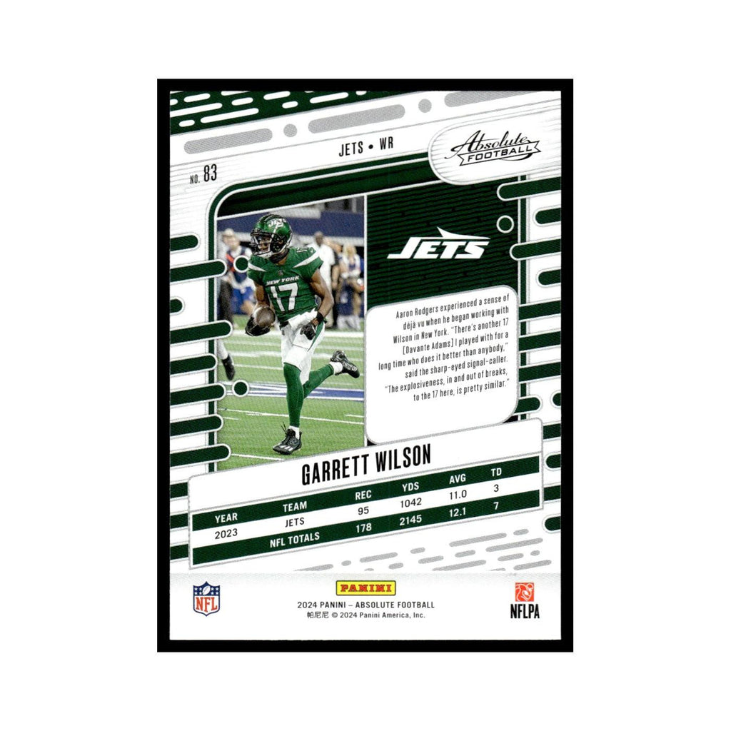 Garrett Wilson 2024 Panini Absolute #83 New York Jets Football Card NM
