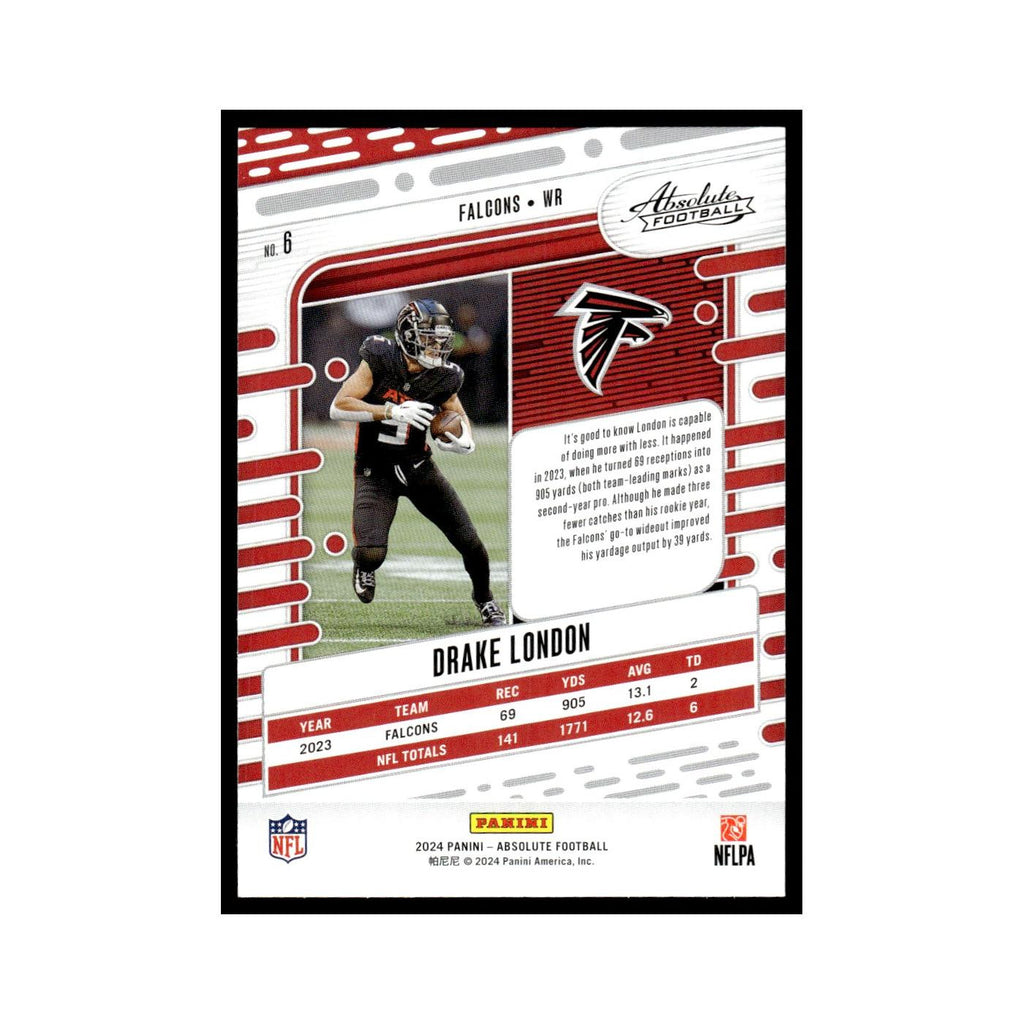Drake London 2024 Panini Absolute #6 Atlanta Falcons Football Card NM