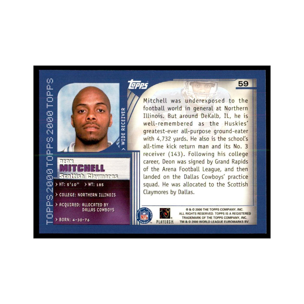 Deon Mitchell 2000 Topps #59 Football Cards Football Card NM