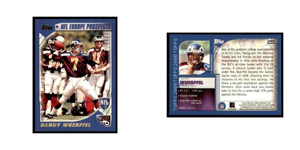Danny Wuerffel 2000 Topps #346 Football Cards Football Card NM