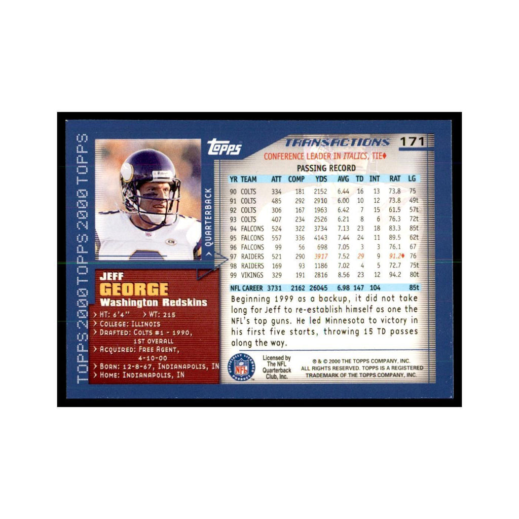 Jeff George 2000 Topps #171 Football Cards Football Card NM