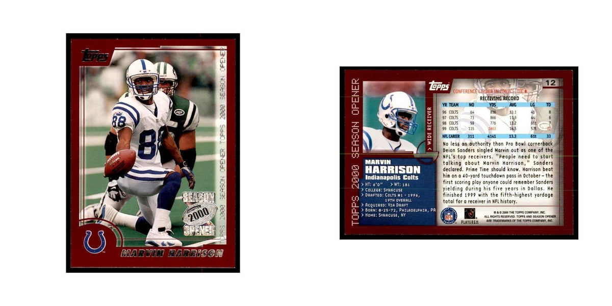 Marvin Harrison 2000 Topps #12 Football Cards Football Card NM