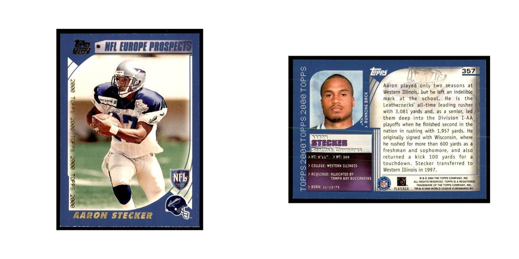Aaron Stecker 2000 Topps #357 Football Cards Football Card NM
