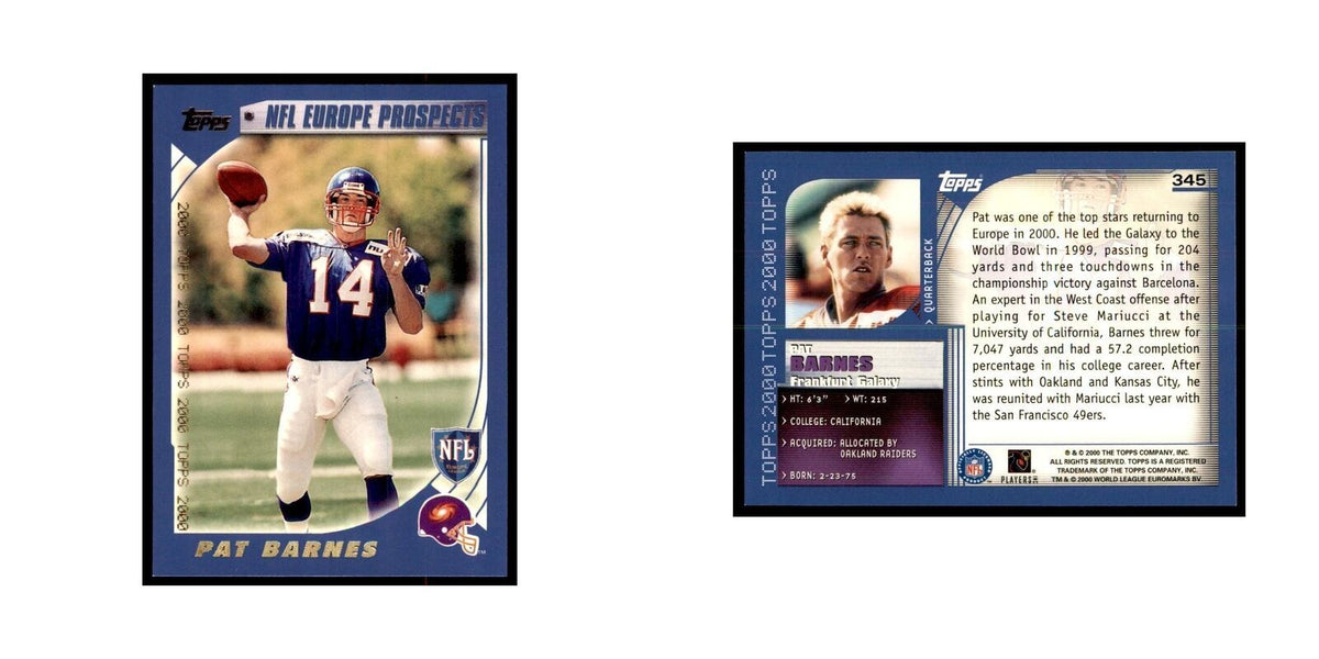 Pat Barnes 2000 Topps #345 Football Cards Football Card NM