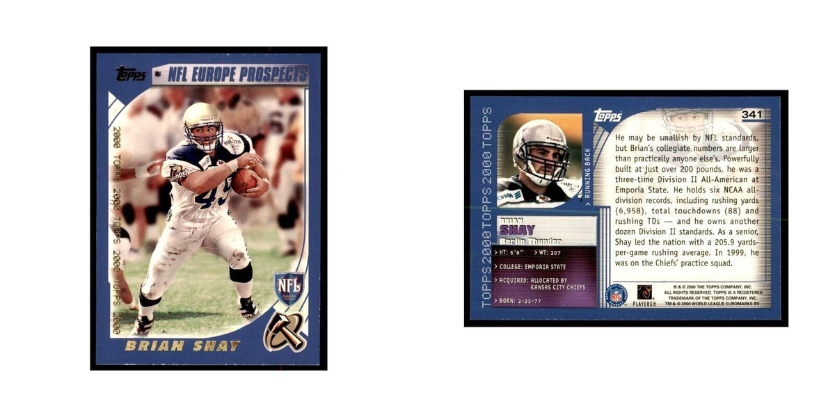 Brian Shay 2000 Topps #341 Football Cards Football Card NM