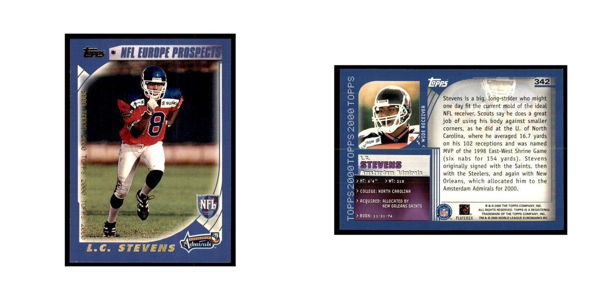 L.C. Stevens 2000 Topps #342 Football Cards Football Card NM