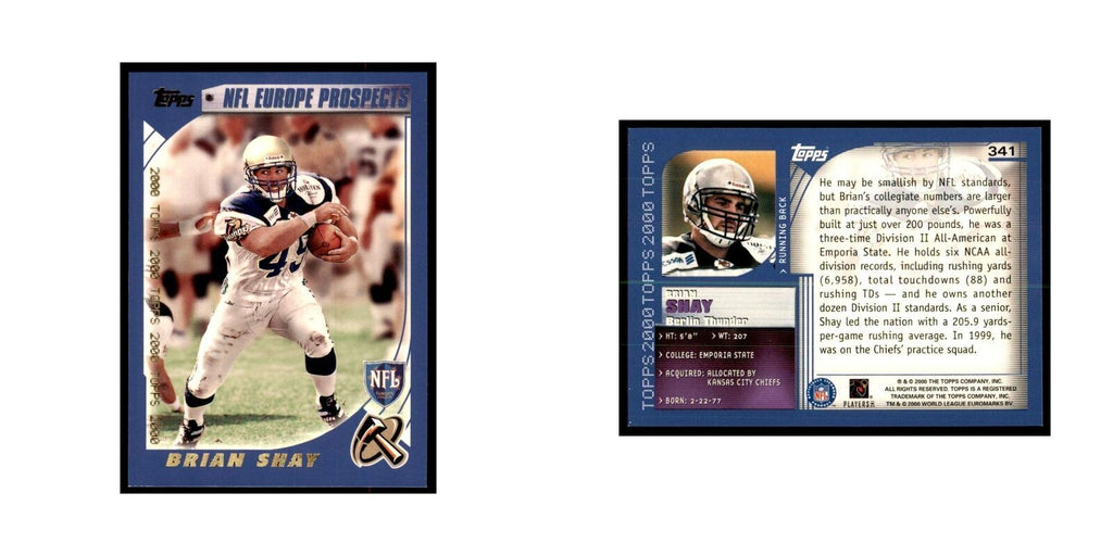 Brian Shay 2000 Topps #341 Football Cards Football Card NM