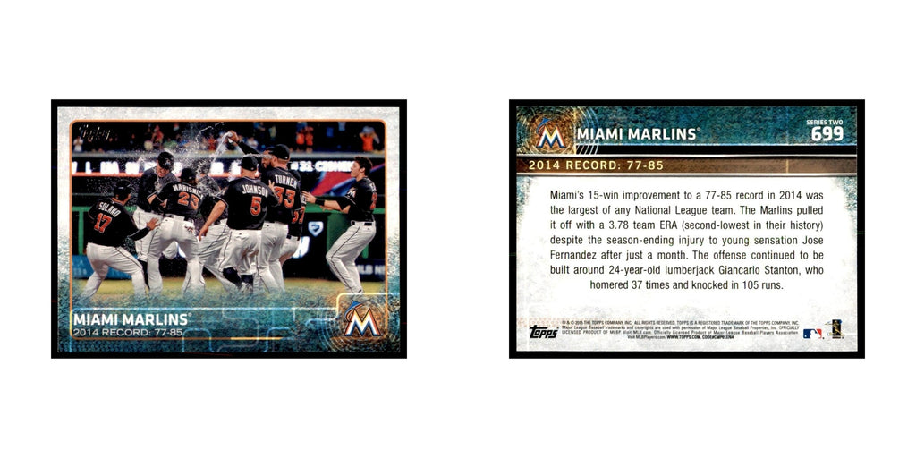 Miami Marlins 2015 Topps #699 Baseball Cards Baseball Card NM