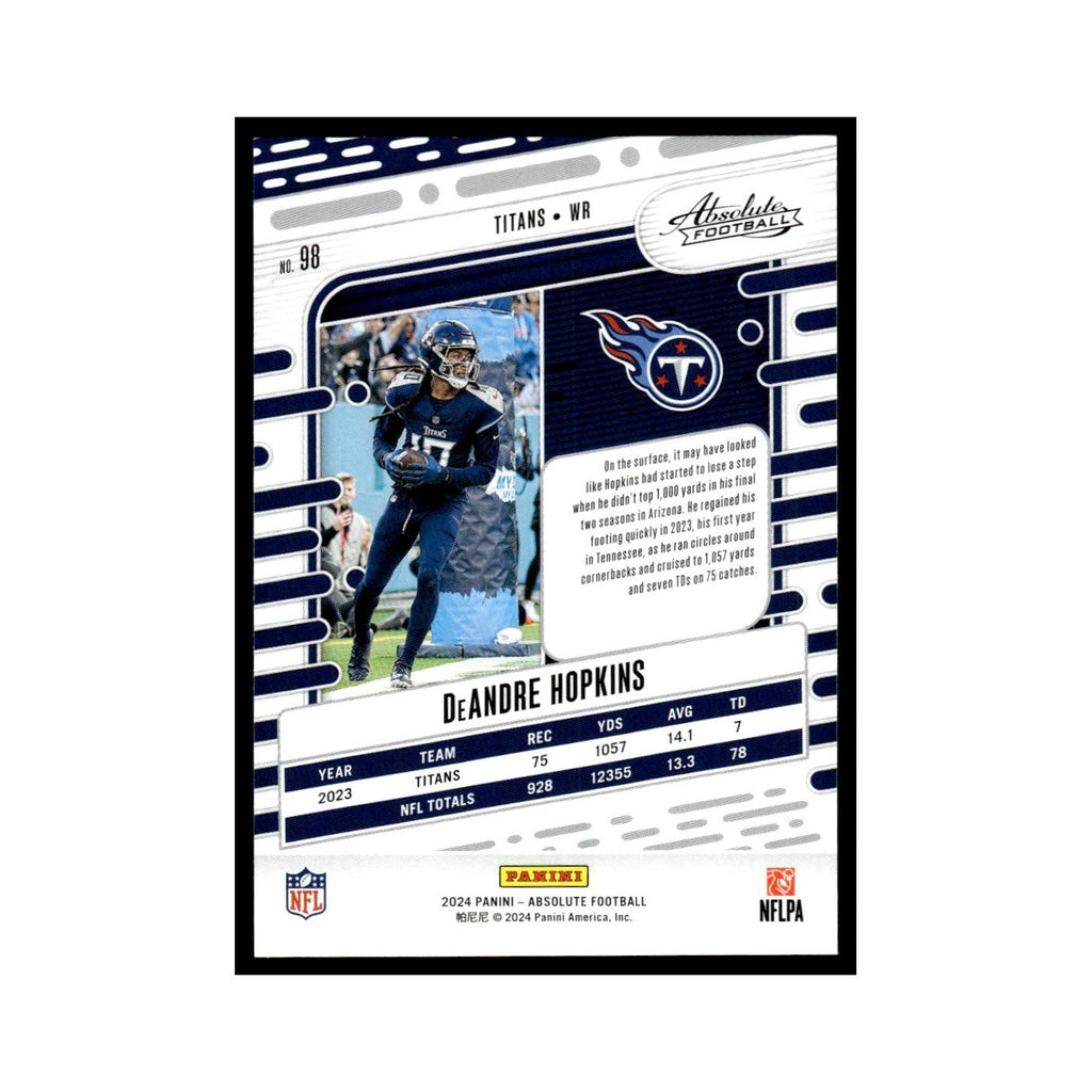 DeAndrew Hopkins 2024 Panini Absolute #98 Tennessee Titans Football Card NM