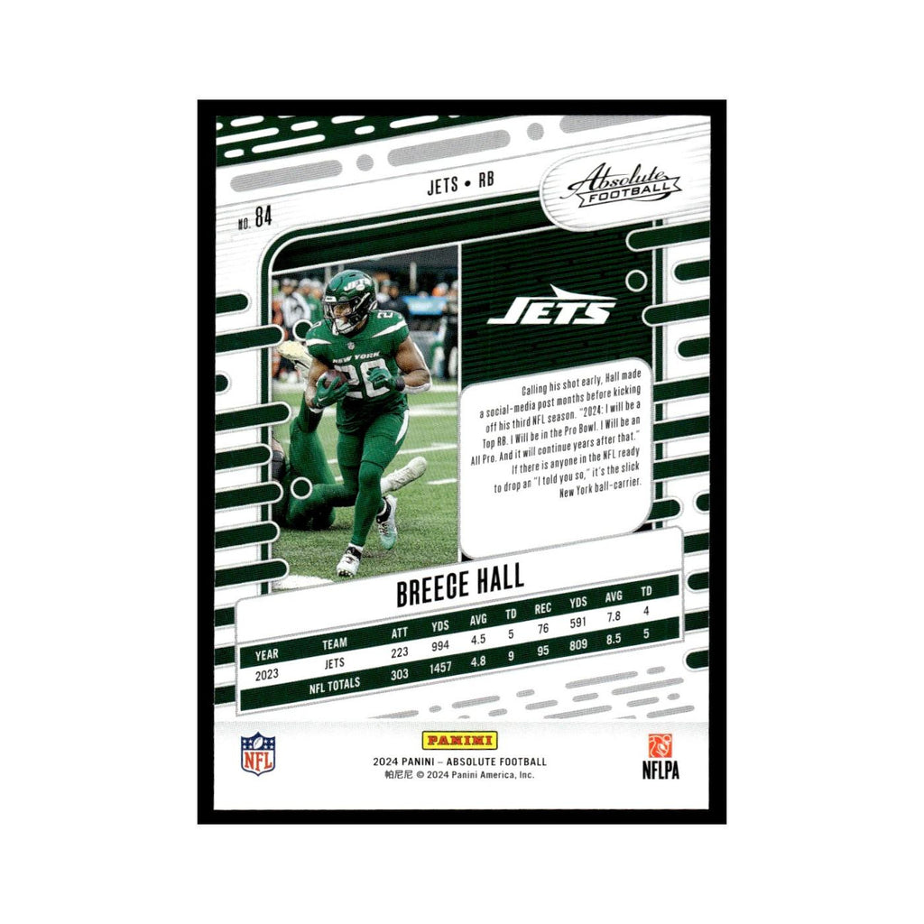 Breece Hall 2024 Panini Absolute #84 New York Jets Football Card NM
